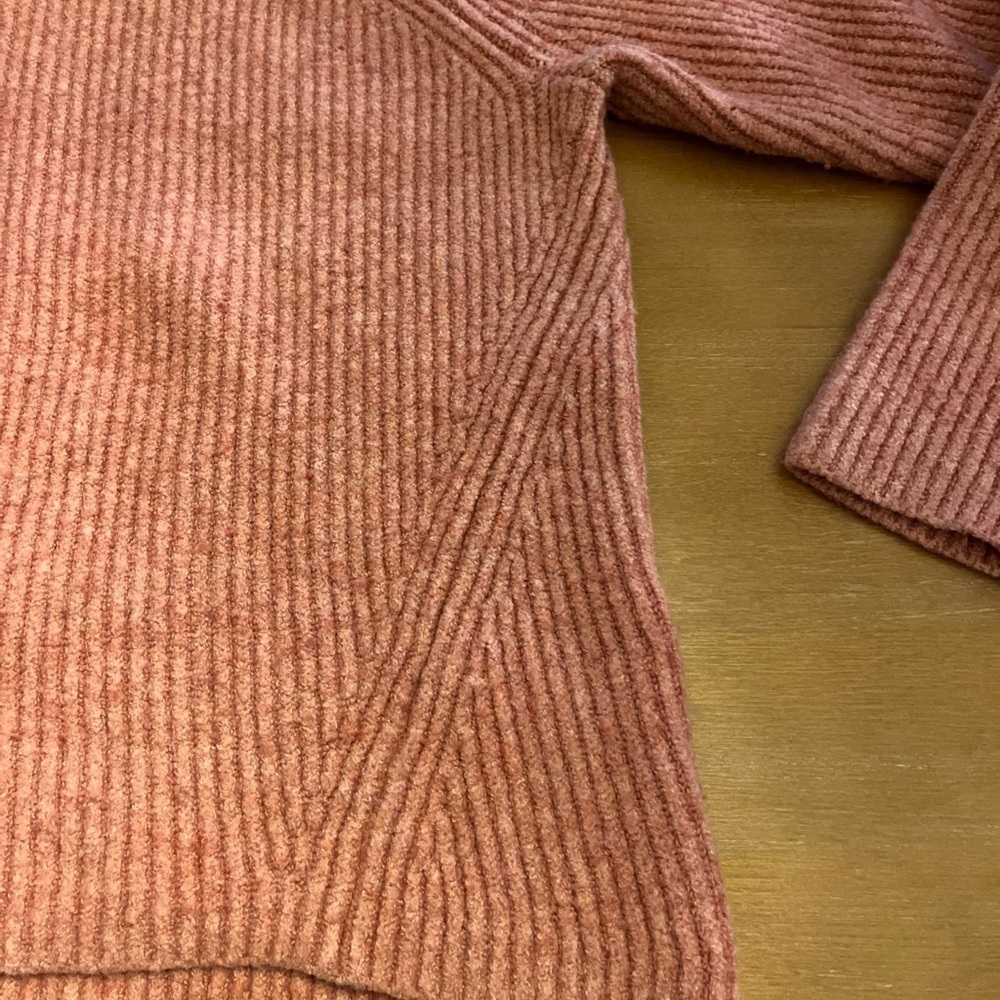 Madewell  Northfield Mock neck Sweater Heather Poinsetta Pink Size S H3339 - Picture 2 of 13
